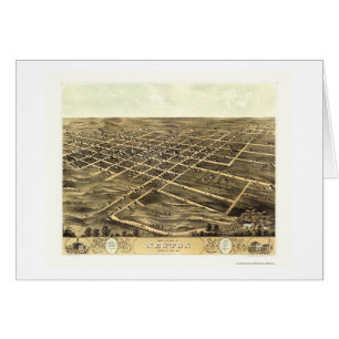 Newton, IA panoramische Karte - 1868