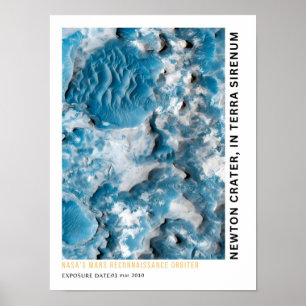 Newton-Krater in Terra Sirenum Mars Poster