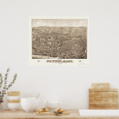 Newton, MA Panoramic Karte - 1878 Poster (Küche)