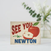 Newton Massachusetts Apple - Vintage Travel Postkarte (Stehend Vorderseite)
