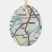 Newton NJ Vintag Map Keramik Ornament (Rechts)