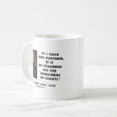 Newton stehend auf den Schultern von Giants Kaffeetasse (Vorderseite Links)