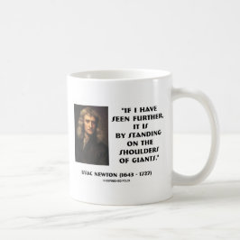 Newton stehend auf den Schultern von Giants Kaffeetasse