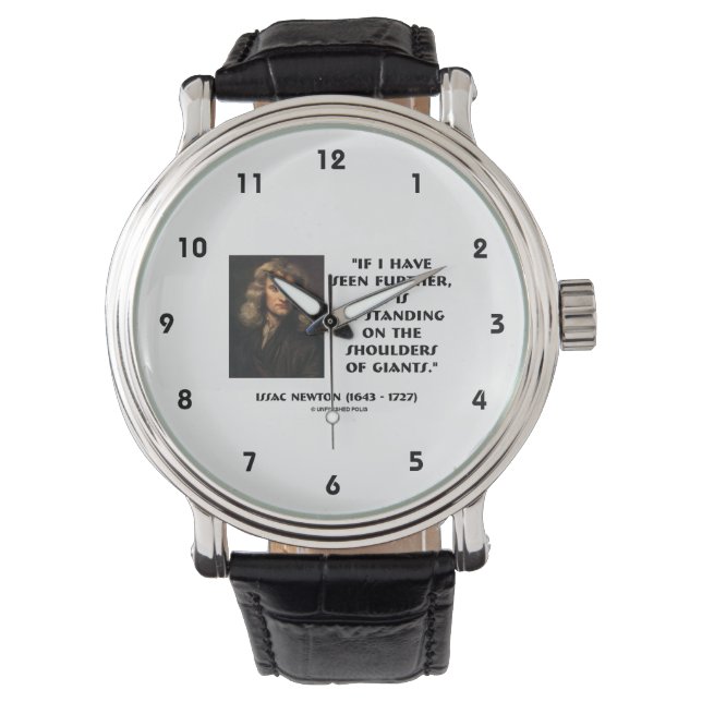 Newton Stehend auf den Schultern von Riesen Armbanduhr (Vorderseite)