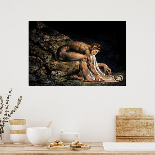 Newton William Blake Masonic Painting Poster Print (Küche)