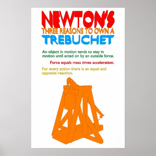 Newtons drei Gründe für den Besitz eines Trebuchet Poster (Vorne)