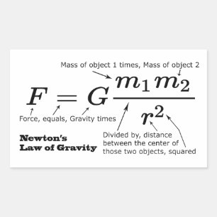 Newton's Law of Universell Gravitation Rechteckiger Aufkleber