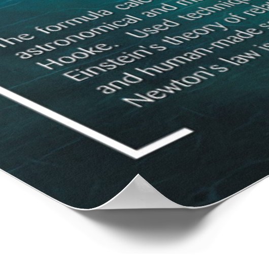 Newtons Universelles Gravitation-Gesetz - Plakat (Ecke)