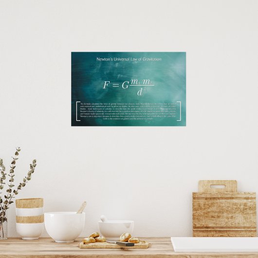 Newtons Universelles Gravitation-Gesetz - Plakat (Küche)