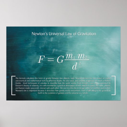 Newtons Universelles Gravitation-Gesetz - Plakat (Vorne)