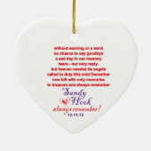 Newtown Memorial Heart Ornament (Hinten)