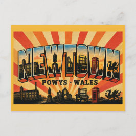 Newtown Wales Wollhauptstadt Vintage-Postkartenkun Postkarte