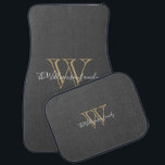 NewWeds Monogram Initial Rustic Stylish Autofußmatte<br><div class="desc">NewWeds Geschenke Monogram Initial Rustic Stylish Holzkohle Gray Car Floor Mat. Personalisiertes Monogramm mit Familienname und Hochzeitdatum in Schriftzeichen auf grauem/grauem Hintergrund. Ein einzigartiges Hochzeitsgeschenk für Neuvermählte. Lieblich für ihr neues Leben zusammen. Klicken Sie auf Diese Vorlage personalisieren, um sie mit dem Familiennamen und dem Hochzeitstermin schnell und einfach anzupassen....</div>