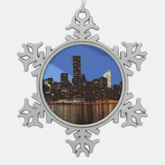 NewYork001Q-7874px Schneeflocken Zinn-Ornament