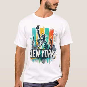 Newyork Stadt mit Statue des T - Shirt der Freihei