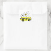 Newyork Taxi Quadratischer Aufkleber (Tasche)