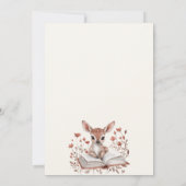 Next Chapter animals wildflowers baby shower Einladung (Rückseite)