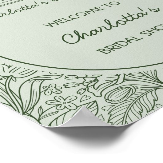 Next Chapter Book Theme Bridal Shower Welcome Poster (Ecke)