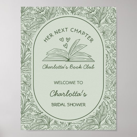 Next Chapter Book Theme Bridal Shower Welcome Poster (Vorne)