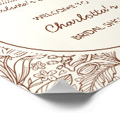 Next Chapter Brown Book Bridal Shower Welcome Poster (Ecke)