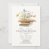 Next Chapter Bücher & Schmetterlinge Foto Abschlus Einladung (Vorderseite)