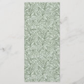 Next Chapter Floral Sage Green Bridal Shower Menükarte (Rückseite)