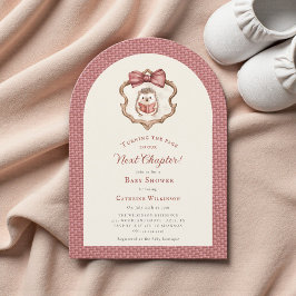 Next Chapter Watercolor Hedgehog Reading Book Einladung