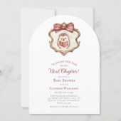 Next Chapter Watercolor Hedgehog Reading Book  Einladung (Vorderseite)