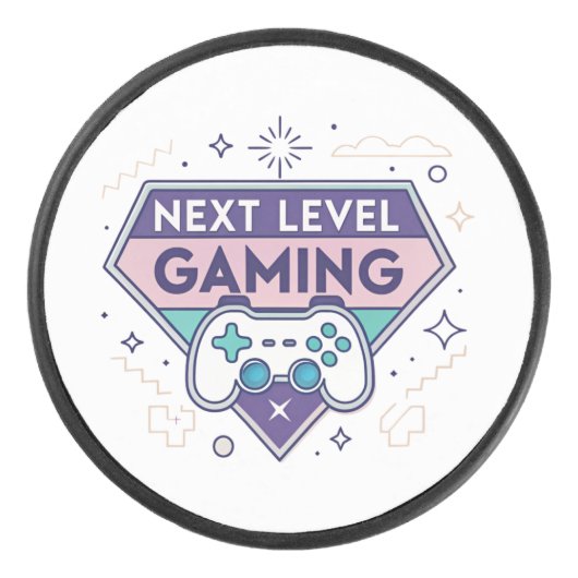 Next Level Gaming Retro Controller Pastel Gamer Ca Eishockey Puck (Vorderseite)