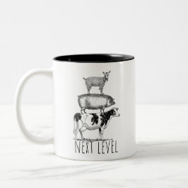Next Level Goat Pig and Cow Sports Fan Zweifarbige Tasse