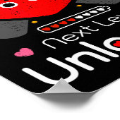 Next Level Unlocked Love Power Loading Game Heart  Poster (Ecke)