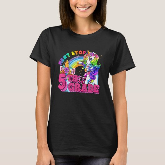 Next stop 5th grade 4th grade Graduation Flossing T-Shirt (Vorderseite)