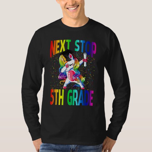 Next Stop 5th Grade Graduation Unicorn T-Shirt (Vorderseite)