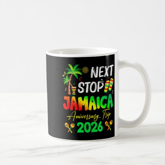 Next Stop Jamaica 2026 Couples Anniversary Family Kaffeetasse (Rechts)