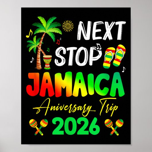 Next Stop Jamaica 2026 Couples Anniversary Family Poster (Vorne)
