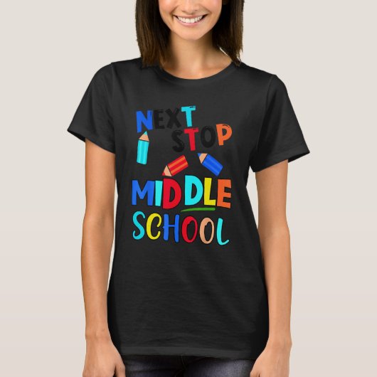 Next Stop Middle School  Fifth Grade Graduation T-Shirt (Vorderseite)