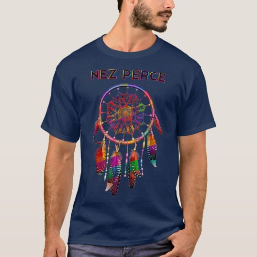 Nez Perce Native Amerikanische Ureinwohner Colorfu T-Shirt (Vorderseite)