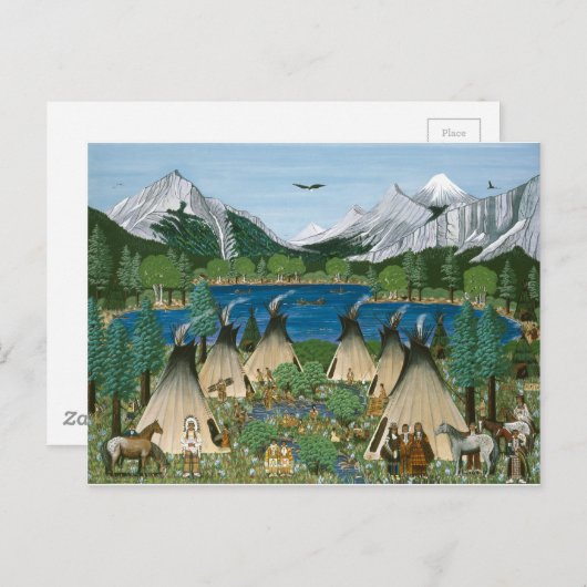 Nez Perce ~ Wallowa Lake Postkarte (Vorne/Hinten)