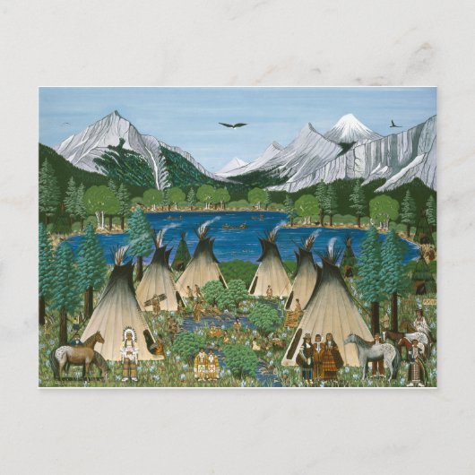Nez Perce ~ Wallowa Lake Postkarte (Vorderseite)
