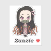 Nezuko - Demon Slayer Niedlich animierter Chibi Aufkleber (Blatt)