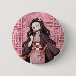 Nezuko Kamado Brosche aus dem Anime Demon Slayer. Button