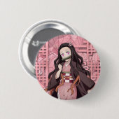 Nezuko Kamado Brosche aus dem Anime Demon Slayer. Button (Vorne & Hinten)