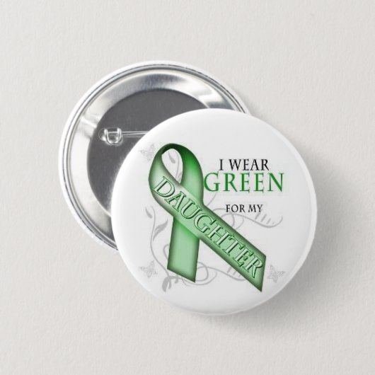 NF1, Neurofibromatose-Bewusstsein - grünes Band Button (Vorne & Hinten)