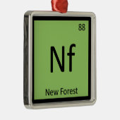 Nf - Neues Forst Pony Chemistry Element Horse Silbernes Ornament (Rechts)