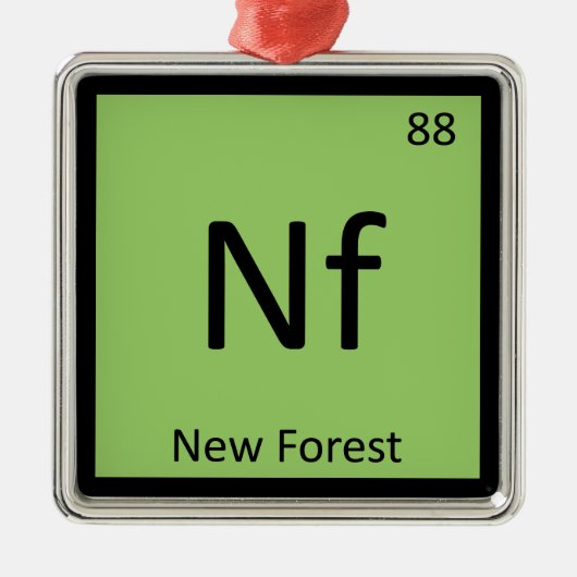 Nf - Neues Forst Pony Chemistry Element Horse Silbernes Ornament (Vorne)