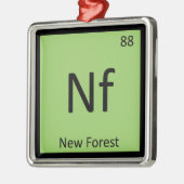 Nf - Neues Forst Pony Chemistry Element Horse Silbernes Ornament (Links)