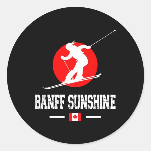 Nff Sunshine Canada Ski Resort Rocky Mountains Ski Runder Aufkleber (Vorderseite)