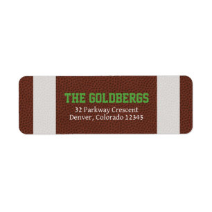 NFL American Football Bar Mitzvah Address Labels