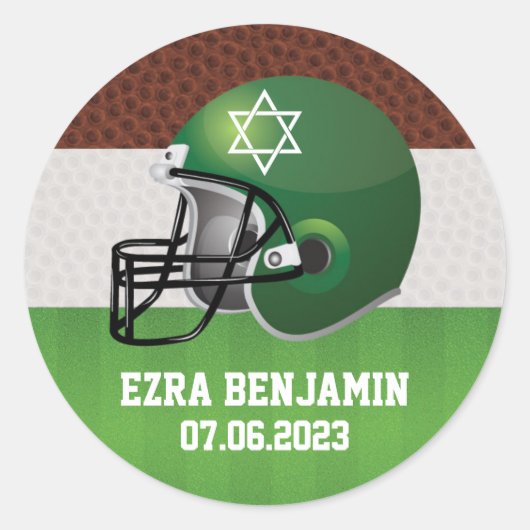 NFL American Football Bar Mitzvah Runder Aufkleber (Vorderseite)