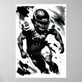 ✪ NFL ✪ Football Player Portrait ☛ Abstrakten Vect Poster